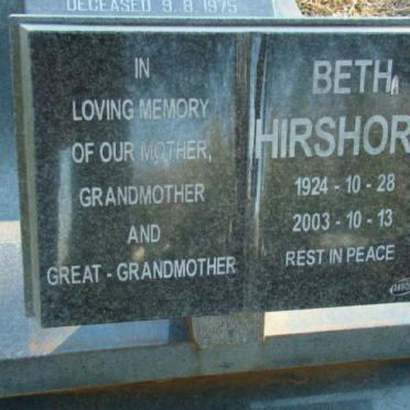 HIRSHORN Beth 1924-2003