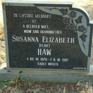 HAW Susanna Elizabeth 1926-1997