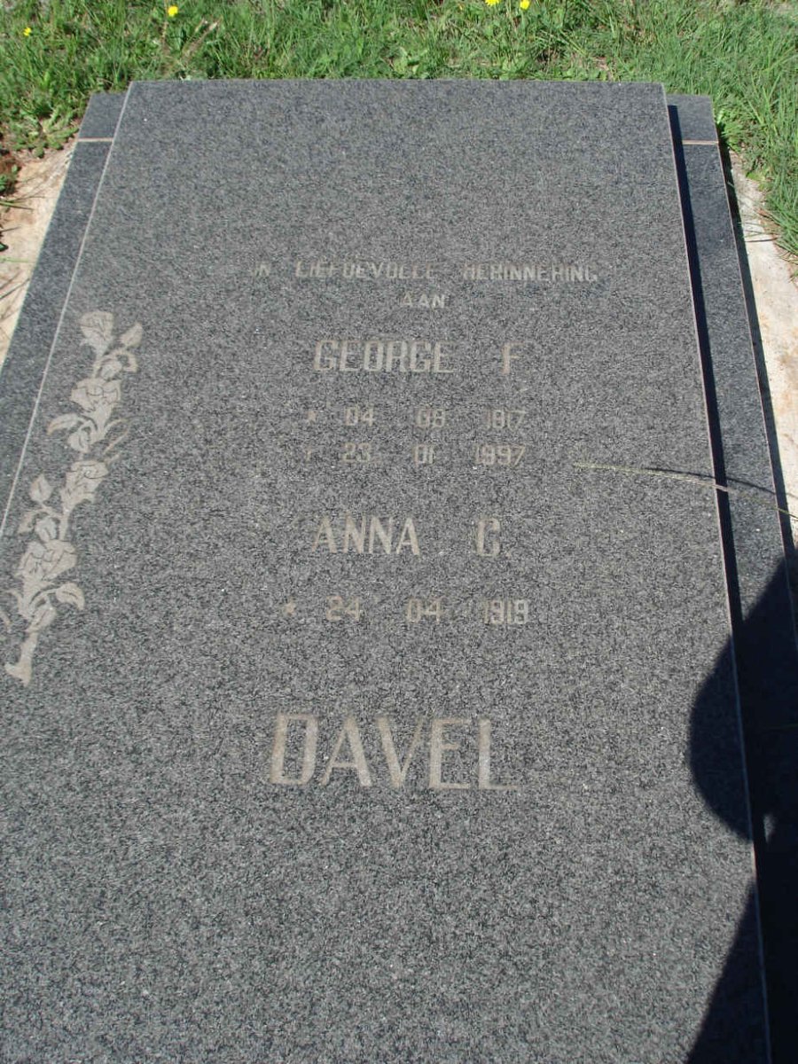 DAVEL George F. 1917-1997 &amp; Anna C. 1919-