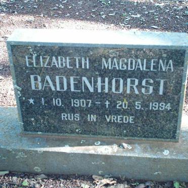 BADENHORST Elizabeth Magdalena 1907-1994