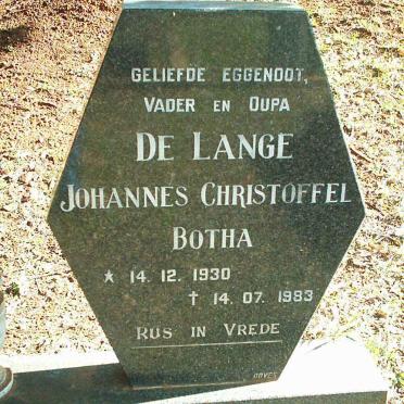 LANGE Johannes Christoffel Botha, de 1930-1983