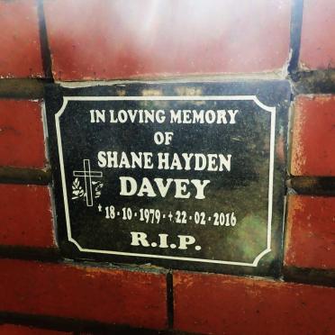 DAVEY Shane Hayden 1979-2016