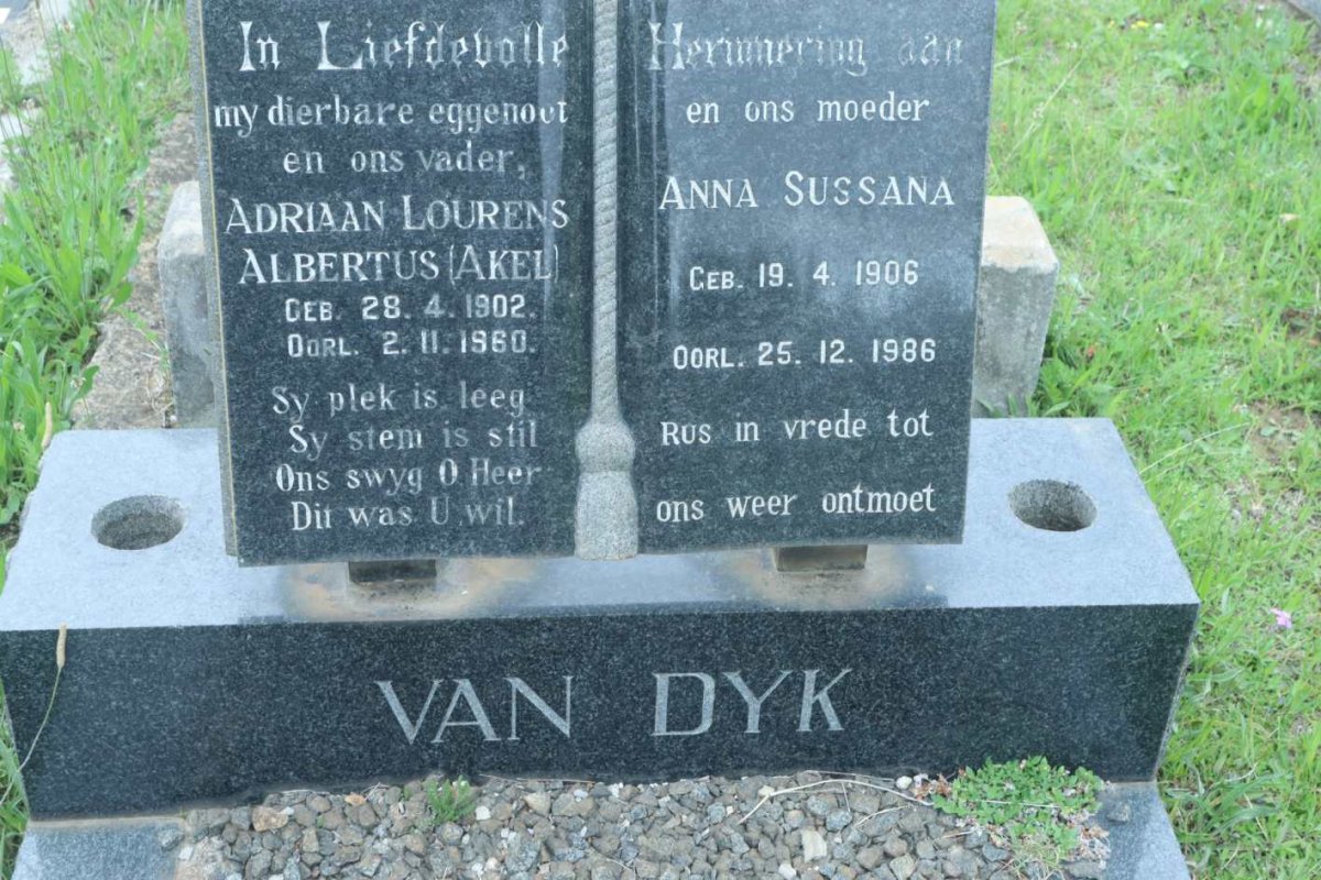 DYK Adriaan Lourens Albertus, van 1902-1960 &amp; Anna Sussana 1906-1986