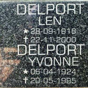 DELPORT Len 1918-2000 &amp; Yvonne 1924-1995