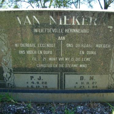 NIEKERK P.J., van 1922-1978 &amp; B.M. MEIRING 1927-1984