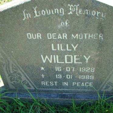 WILDEY Lilly 1928-1989