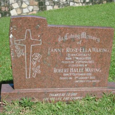 WARING Robert Hallé 1896-1980 &amp; Fanny Rose Ella CROOKES 1896-1983