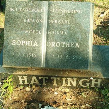 HATTINGH Sophia Dorothea 1916-1982