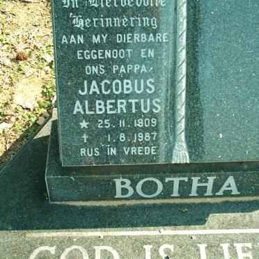 BOTHA Jacobus Albertus 1909-1987