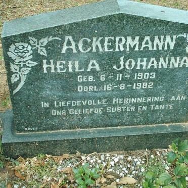 ACKERMANN Heila Johanna 1903-1982