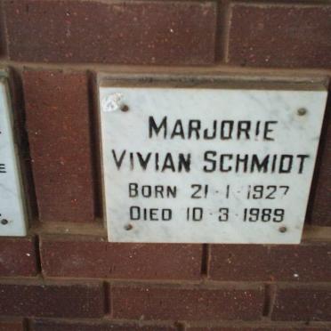 SCHMIDT Marjorie Vivian 1927-1989