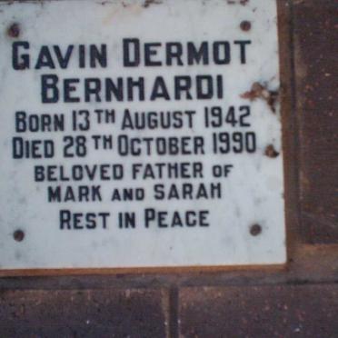 BERNHARDI Gavin Dermot 1942-1990