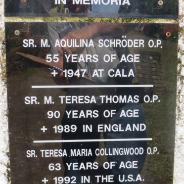 THOMAS Teresa -1989 :: COLLINGWOOD Teresa Maria -1992 :: SCHRODER Aquilina -1947