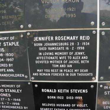 REID Jennifer Rosemary 1934-1998