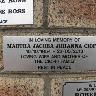 CIOFFI Martha Jacoba Johanna 1954-2013