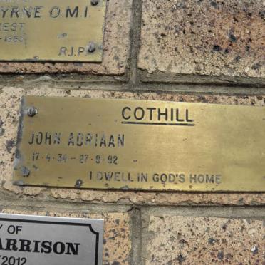 COTHILL John Adriaan 1934-1992