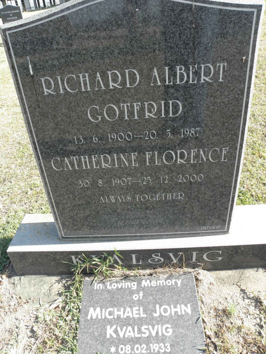 KVALSVIG Richard Albert Gotfrid 1900-1987 &amp; Catherine Florence 1907-2000 :: KVALSVIG Michael John 1933-