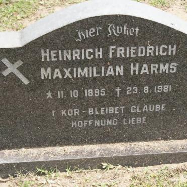 HARMS Heinrich Friedrich Maximilian 1895-1981