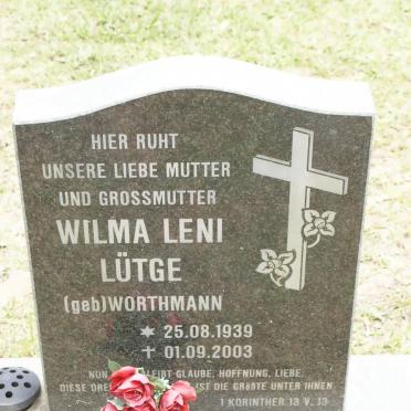 LÜTGE Wilma Leni nee WORTHMANN 1939-2003