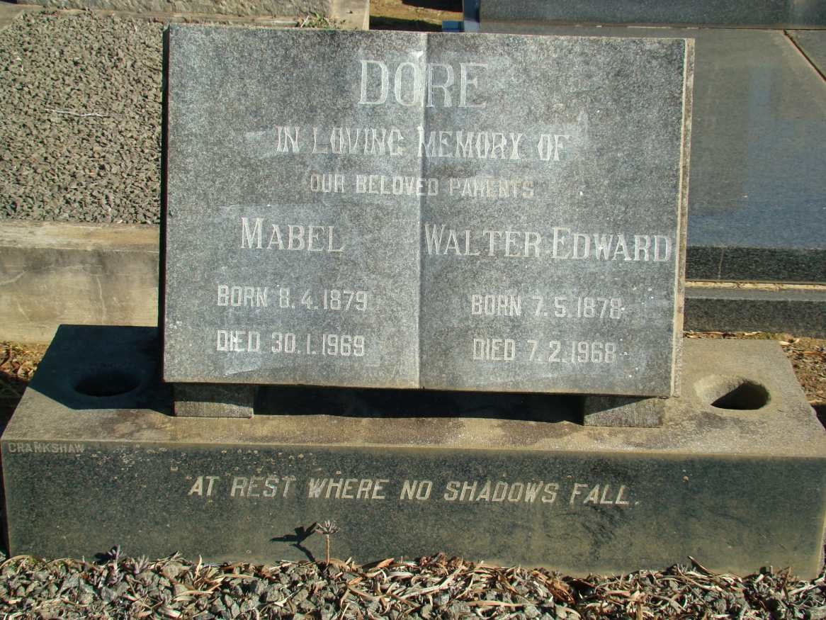 DORE Walter Edward 1878-1968 &amp; Mabel 1879-1969