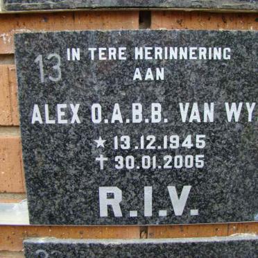 WYK Alex O.A.B.B., van 1945-2005