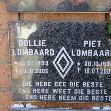 LOMBAARD Piet 1934-2005 &amp; Dollie 1933-2005