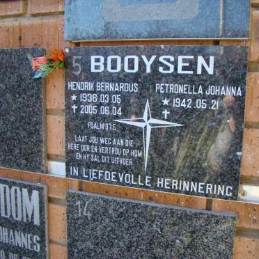 BOOYSEN Hendrik Bernardus 1936-2005 &amp; Petronella Johanna 1942-