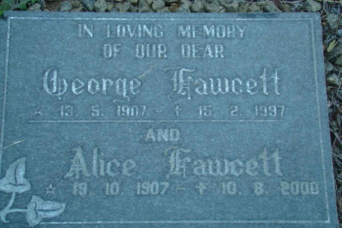 FAWCETT George 1907-1997 &amp; Alice 1907-2000