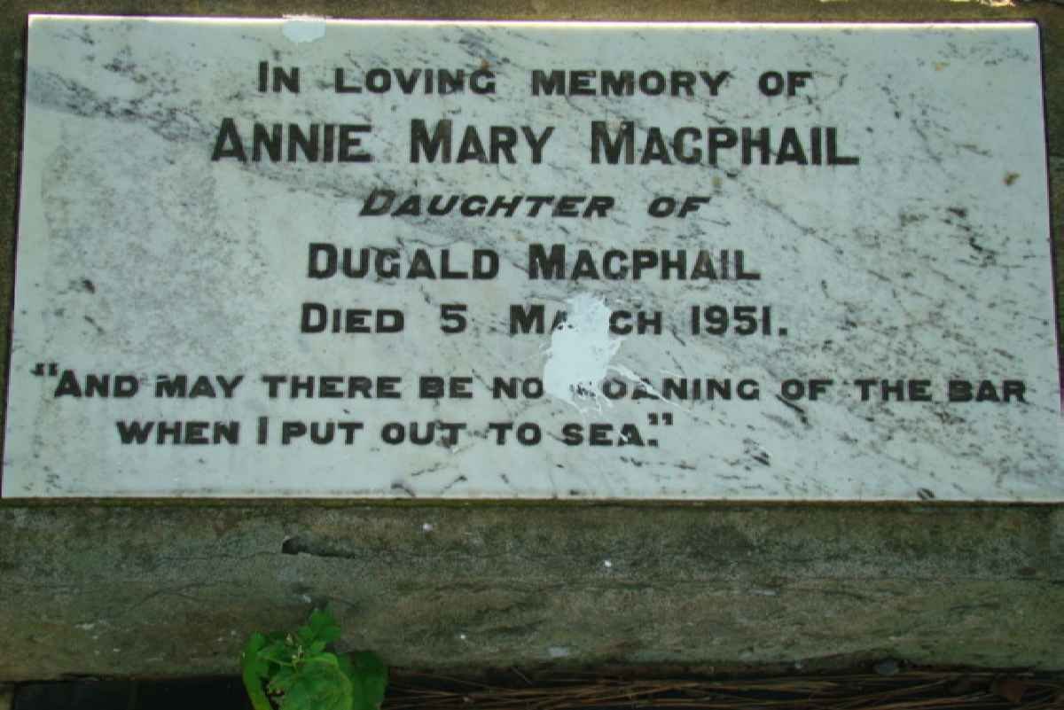 MacPHAIL Annie Mary  -1951