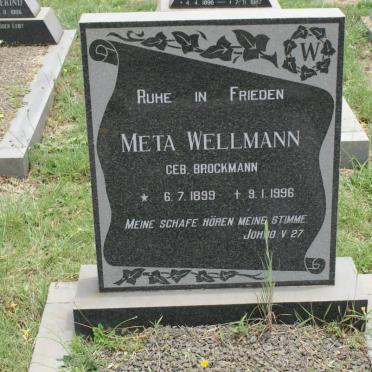 WELLMANN Meta nee BROCKMANN 1899-1996