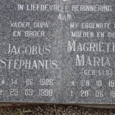 LOWRENS Jacobus Stephanus 1926-1998 &amp; Magrietha Maria ELS 1927-1995