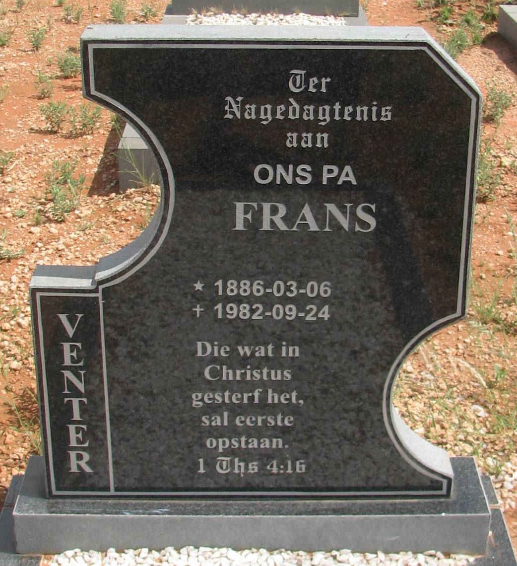 VENTER Frans 1886-1982