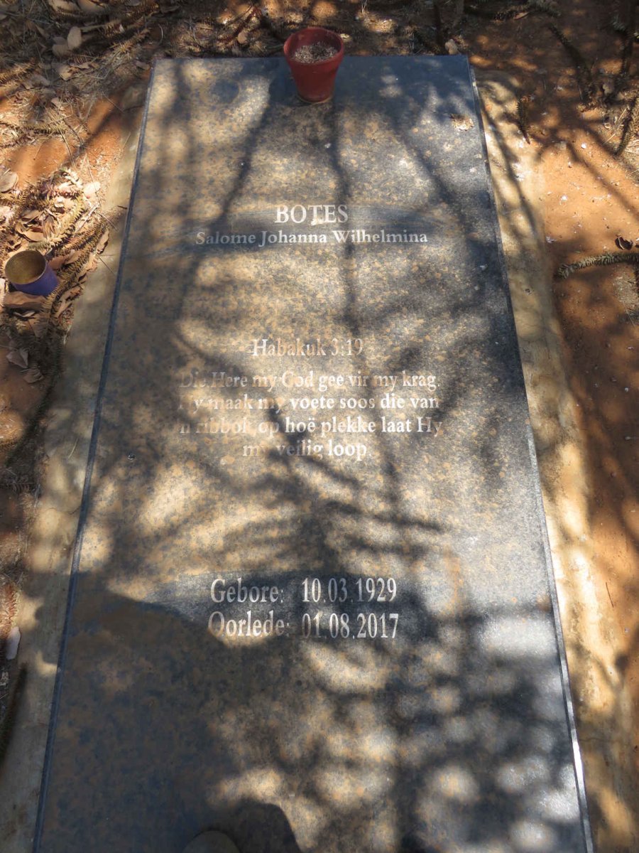 BOTES Salome Johanna Wilhelmina 1929-2017
