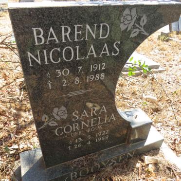 BOOYSEN Barend Nicolaas 1912-1988 & Sara Cornelia ROUX 1922-1989