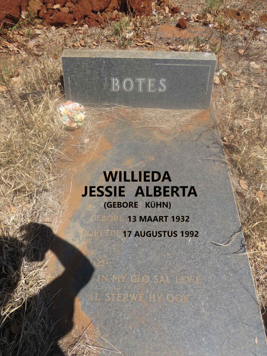 BOTES Willieda Jessie Alberta nee KUHN 1932-1992