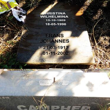 CAMPHER Frans Johannes 1917-2002 & Christina Wilhelmina 1909-1996