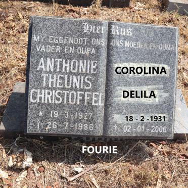 FOURIE Anthonie Theunis Christoffel 1927-1986 & Corolina Delila 1931-2006