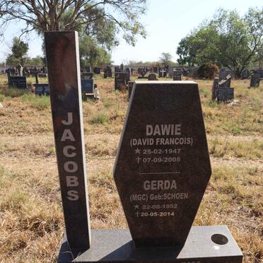 JACOBS David Francois 1947-2005 & M.G.C. SCHOEN 1952-2014 