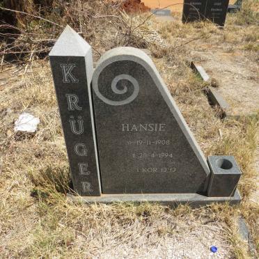 KRUGER Hansie 1908-1994