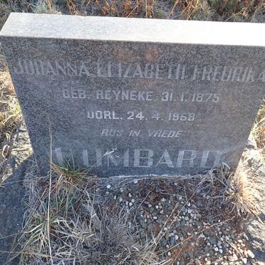 LOMBARD Johanna Elizabeth Fredrika nee REYNEKE 1875-1958