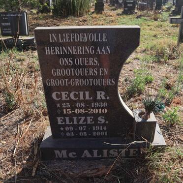 MCALISTER Cecil R. 1930-2010 & Elize S. 1914-2001