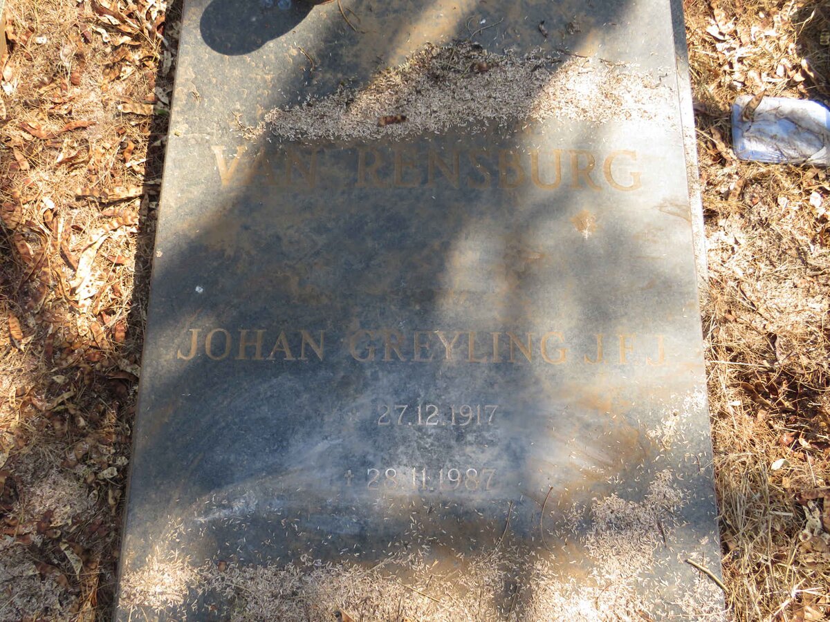 RENSBURG Johan Greyling Jopie Fourie, Janse van 1917-1987 _1