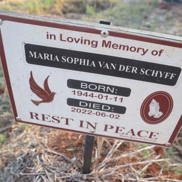 SCHYFF Maria Sophia, van der 1944-2022