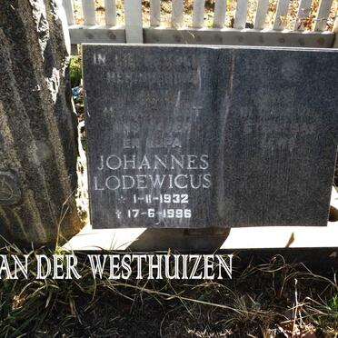 WESTHUIZEN Johannes Lodewicus, van der 1932-1996