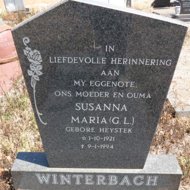 WINTERBACH Susanna Maria G.L. nee HEYSTEK 1921-1994