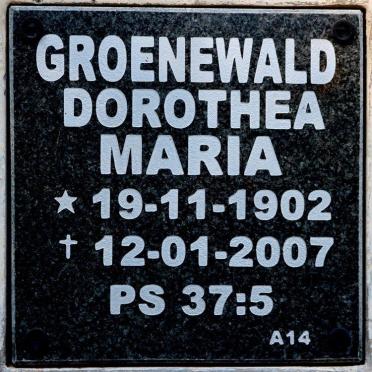 GROENEWALD Dorothea Maria 1902-2007