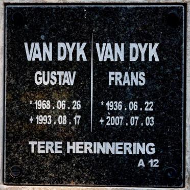 DYK Frans, van 1936-2007 :: VAN DYK Gustav 1968-1993