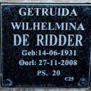 RIDDER Getruida Wilhelmina, de 1931-2008