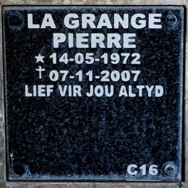 GRANGE Pierre, la 1972-2007