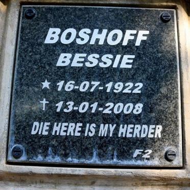 BOSHOFF Bessie 1922-2008